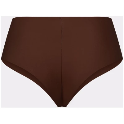 erlich textil Casual Cotton High Waist Brazil String für Frauen aus Baumwolle (aus kontrolliert biologischem Anbau) in umbra