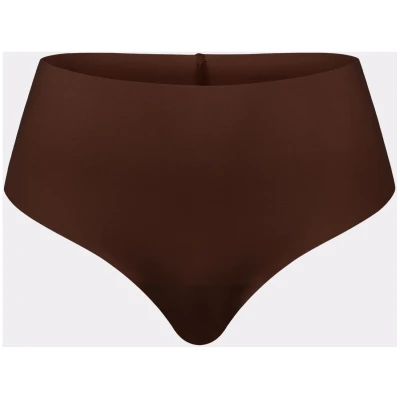 erlich textil Casual Cotton High Waist Brazil String für Frauen aus Baumwolle (aus kontrolliert biologischem Anbau) in umbra