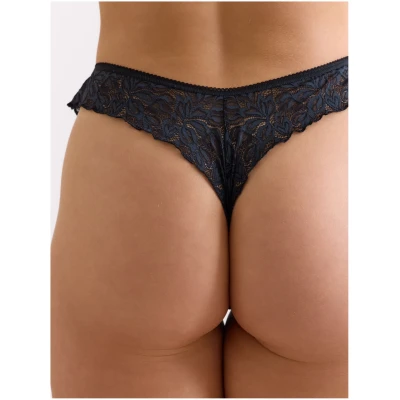 erlich textil Iconic Lace Brazil String für Frauen aus Polyamid (teilw. abbaubar) in schatten schwarz