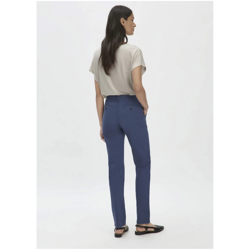hessnatur Damen Chino Straight Leg Regular aus Bio-Baumwolle - blau - Größe 36
