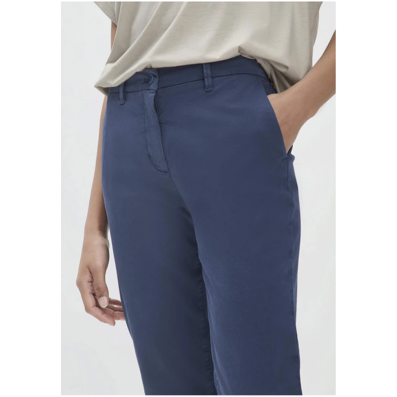 hessnatur Damen Chino Straight Leg Regular aus Bio-Baumwolle - blau - Größe 36