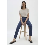 hessnatur Damen Chino Straight Leg Regular aus Bio-Baumwolle - blau - Größe 36