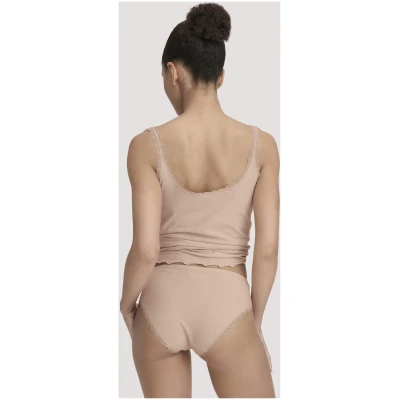 hessnatur Damen Panty COTTON FELLING LACE aus Bio-Baumwolle - rosa - Größe 34