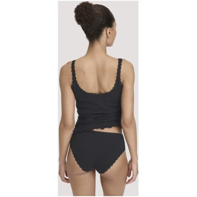 hessnatur Damen Panty COTTON FELLING LACE aus Bio-Baumwolle - schwarz - Größe 34