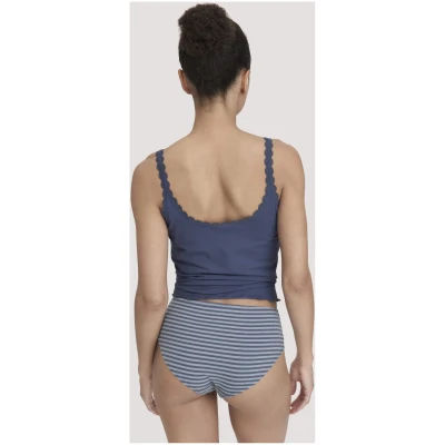 hessnatur Damen Panty Regular Cut im 3er-Pack COTTON FEEL aus Bio-Baumwolle - blau - Größe 34