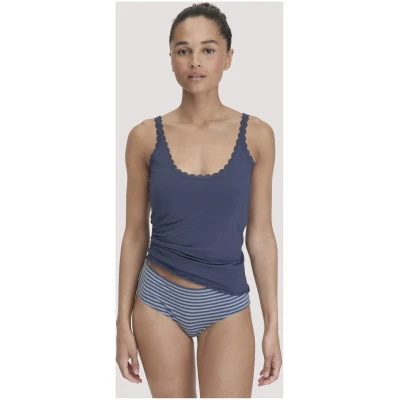 hessnatur Damen Panty Regular Cut im 3er-Pack COTTON FEEL aus Bio-Baumwolle - blau - Größe 34