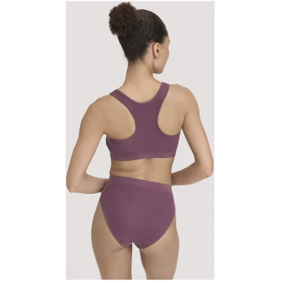 hessnatur Damen Slip High Waist SOFT RIB aus Bio-Baumwolle - lila - Größe 34