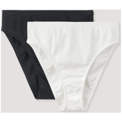hessnatur Damen Slip High Waist im 2er-Pack PURE COTTON aus Bio-Baumwolle - weiß - Größe 42