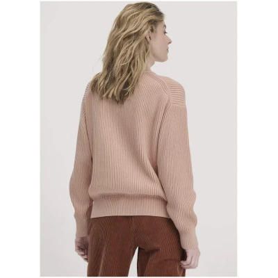 hessnatur Damen Strick Troyer Relaxed aus Bio-Baumwolle - rosa - Größe L
