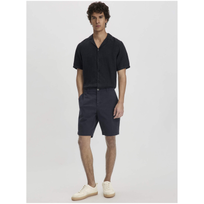 hessnatur Herren Chino Shorts Relaxed aus Bio-Baumwolle - blau - Größe 38