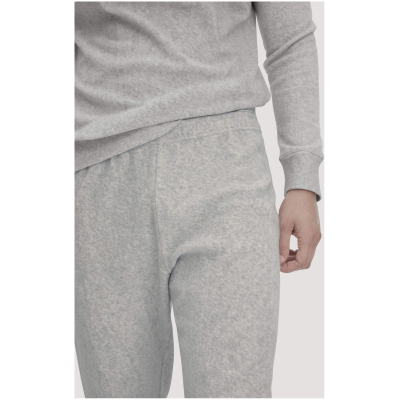 hessnatur Herren Frottee Schlafhose PURE COTTON aus Bio-Baumwolle - grau - Größe 46