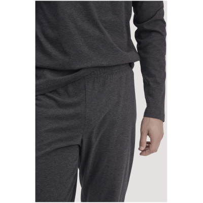 hessnatur Herren Pyjama PURE COTTON aus Bio-Baumwolle - grau - Größe 46