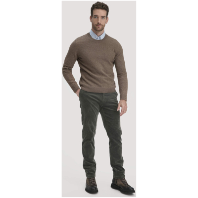 hessnatur Herren Strick Pullover Regular aus Bio-Merinowolle mit Bio-Baumwolle - braun - Größe L