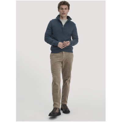 hessnatur Herren Strick Troyer Regular aus Bio-Merinowolle mit Bio-Baumwolle - blau - Größe L