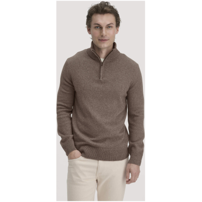 hessnatur Herren Strick Troyer Regular aus Bio-Merinowolle mit Bio-Baumwolle - braun - Größe L