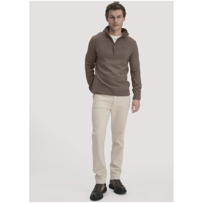 hessnatur Herren Strick Troyer Regular aus Bio-Merinowolle mit Bio-Baumwolle - braun - Größe L