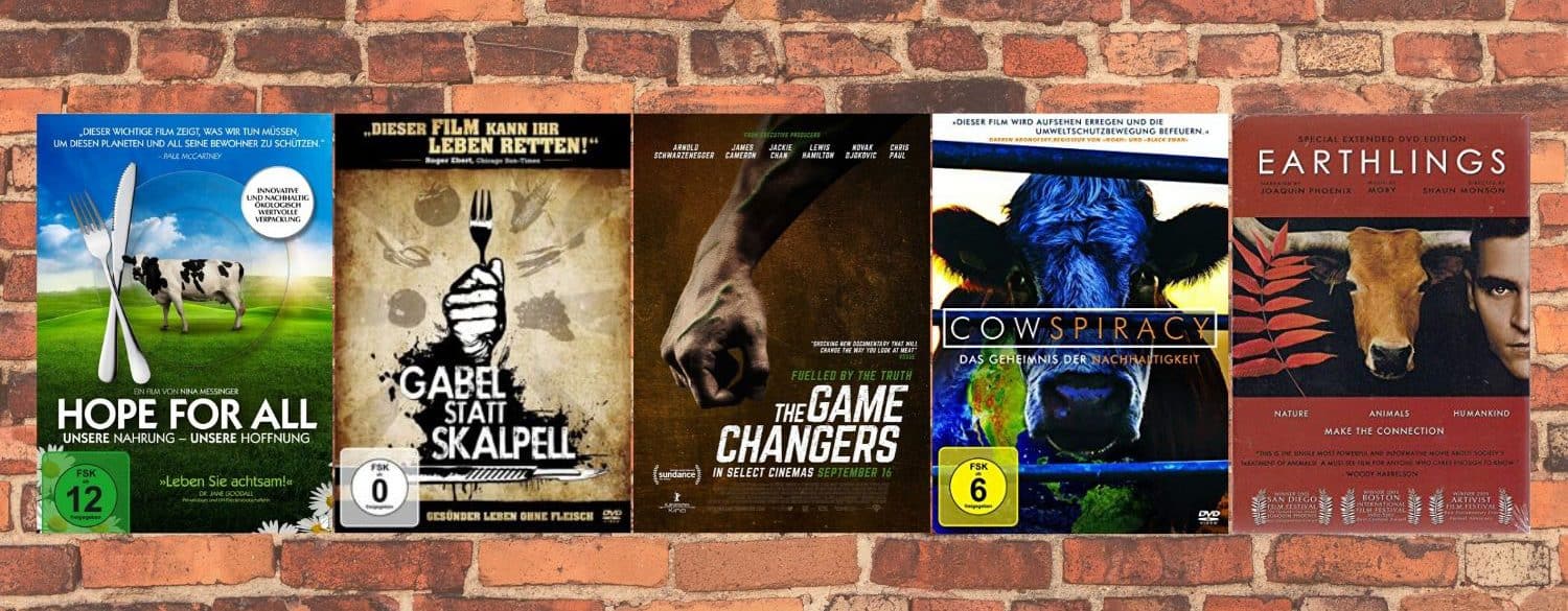 Die 5 besten Dokumentationen über vegane Ernährung - Hope for all, Forks over Knives, The Game Changers, Cowspiracy, Earthlings