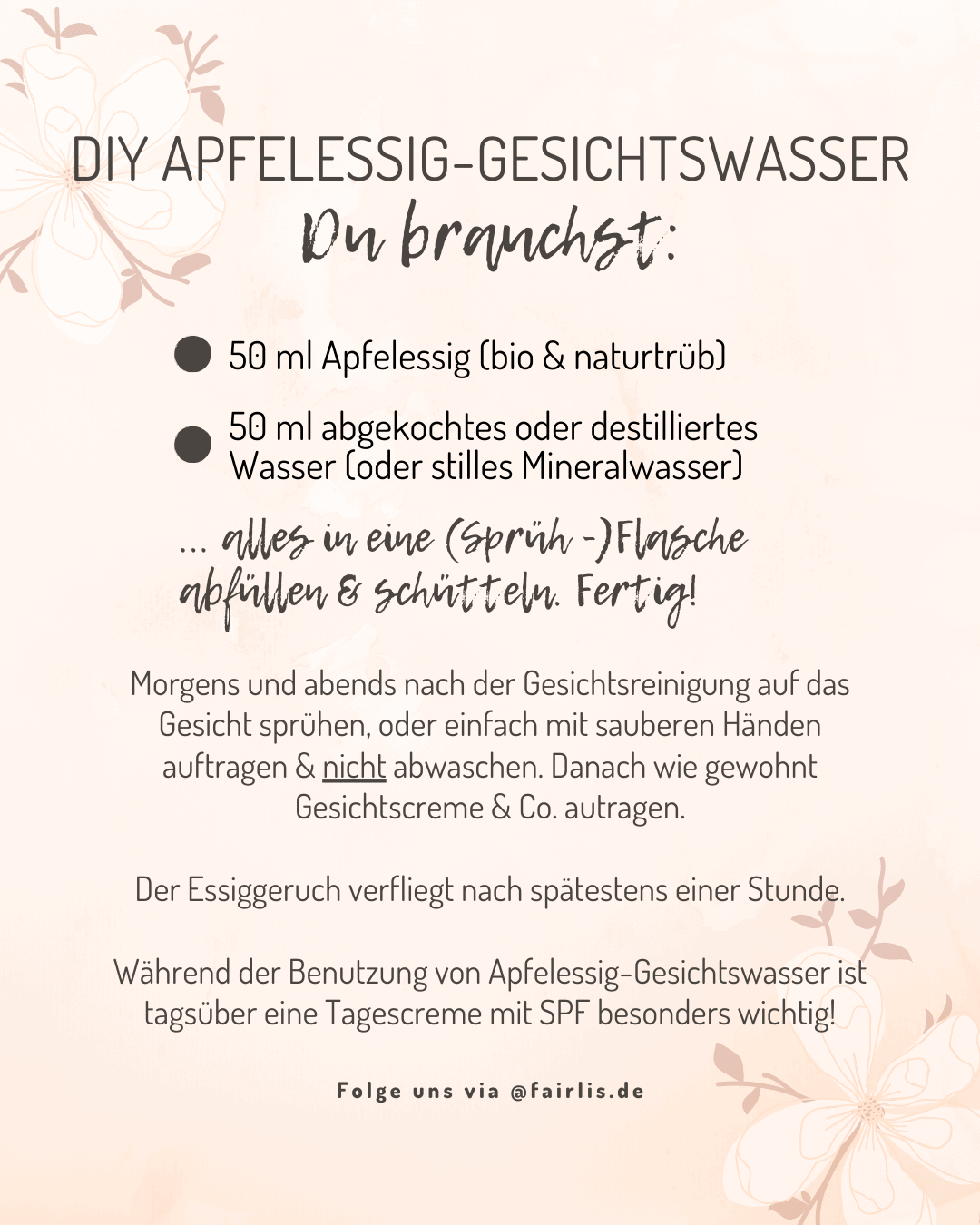 DIY Apfelessig Gesichtswasser selber machen