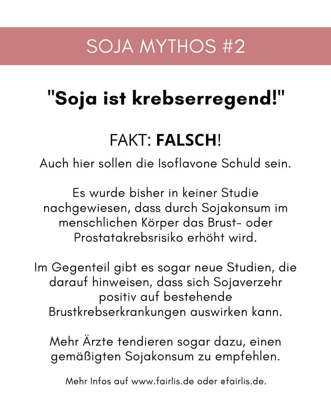 Soja ist krebserregend Mythos