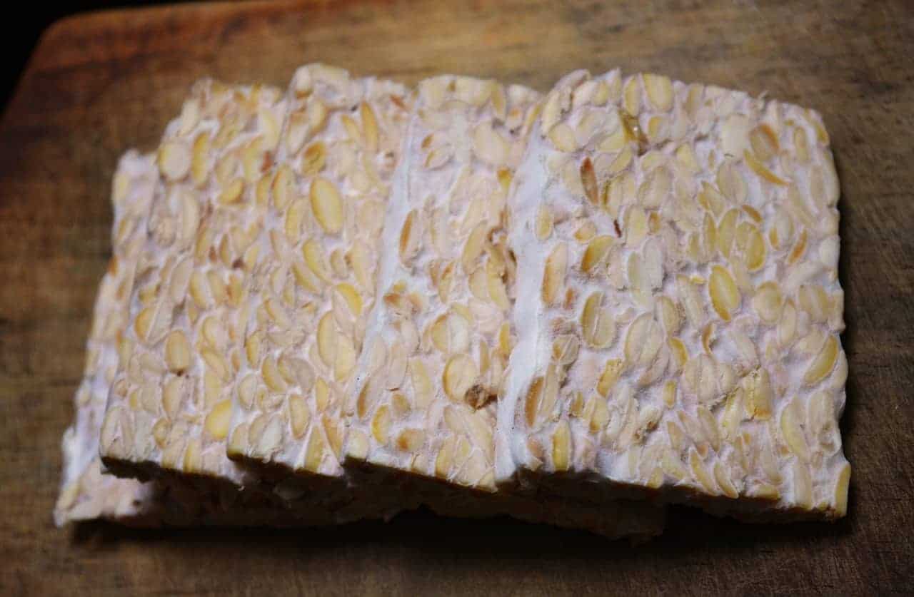 Tempeh aufgeschnitten