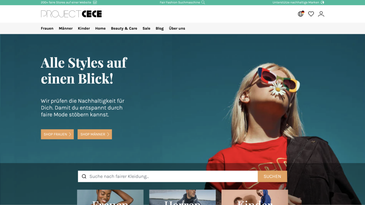 Screenshot der Website PROJECT CECE