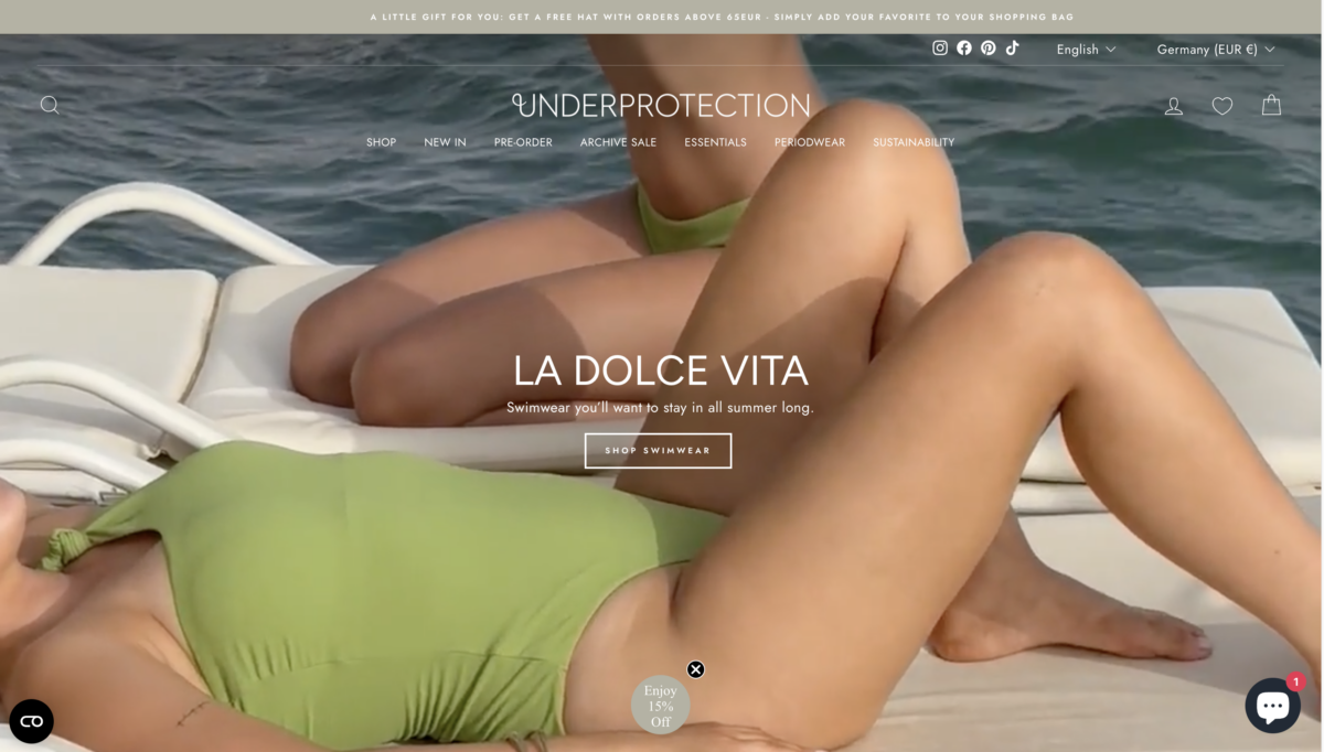 Screenshot der Website Underprotection