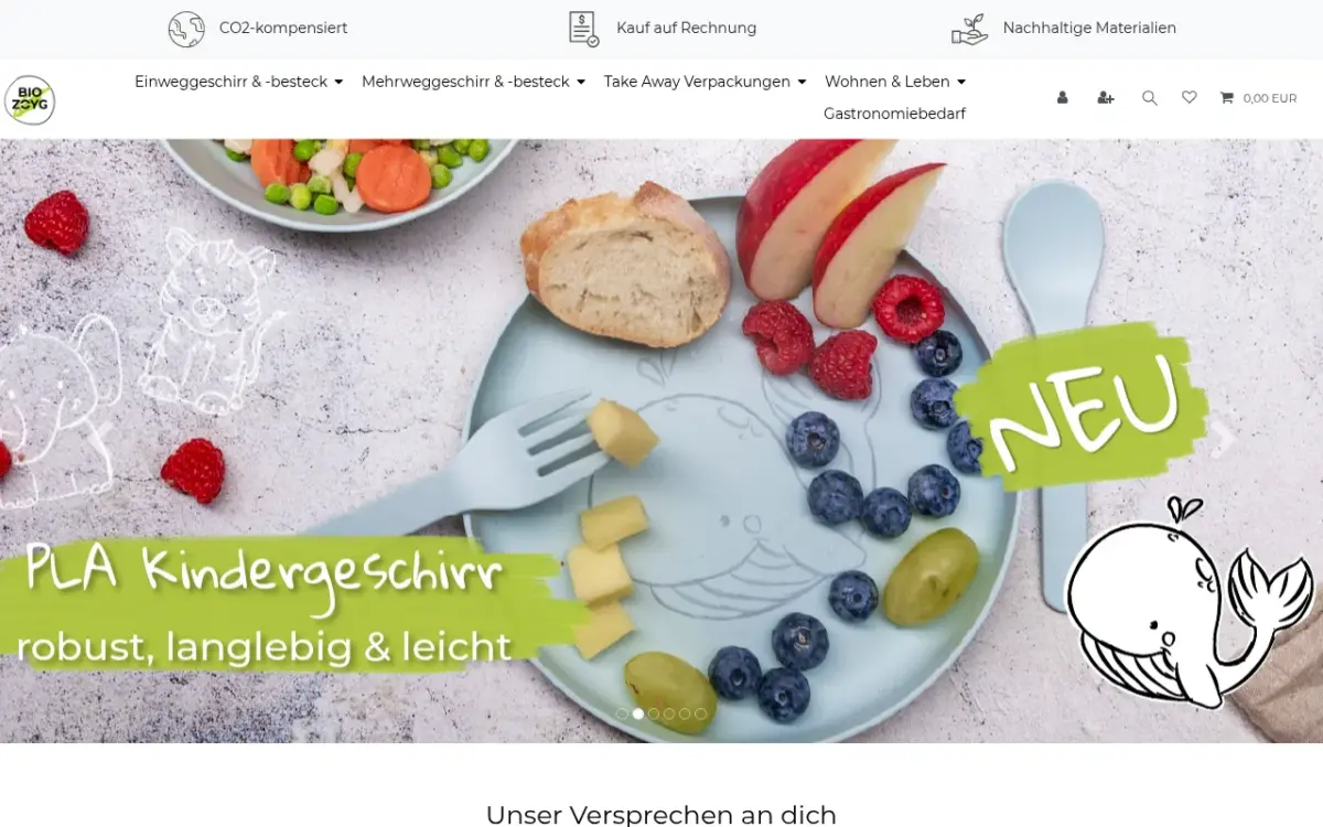 Screenshot der Website BIOZOYG