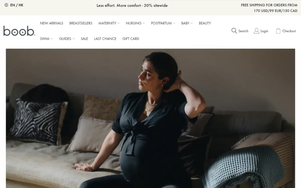 Screenshot der Website Boob Design