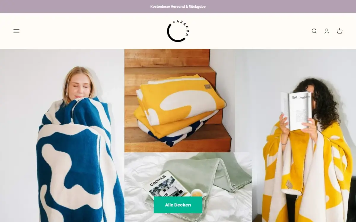Screenshot der Website Caracda