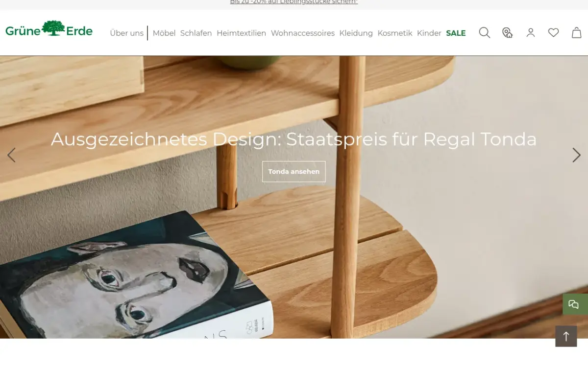 Screenshot der Website Grüne Erde