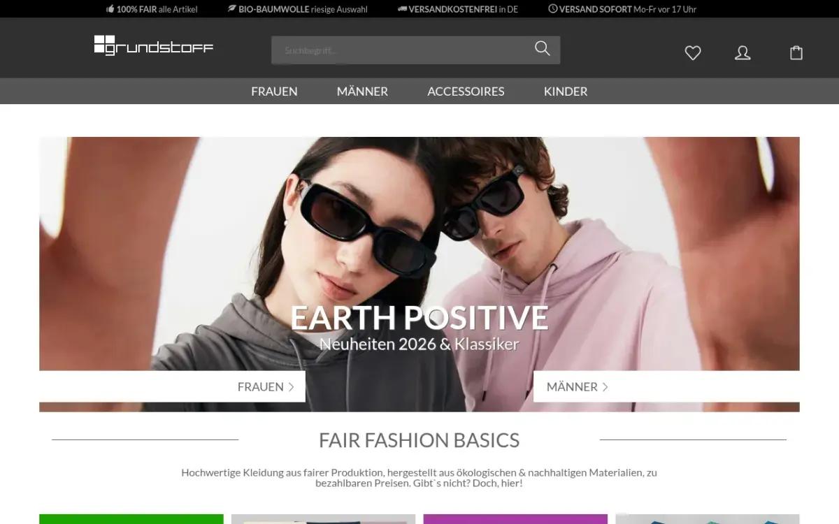 Screenshot der Website grundstoff