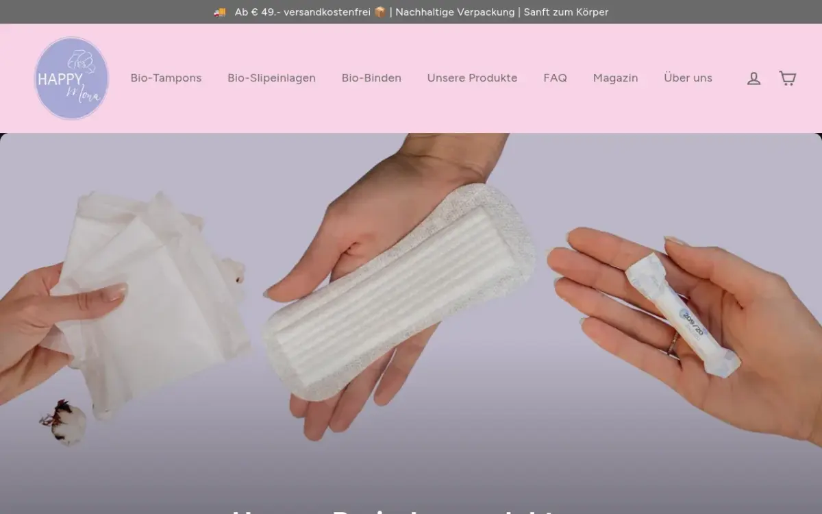 Screenshot der Website Happy Mona