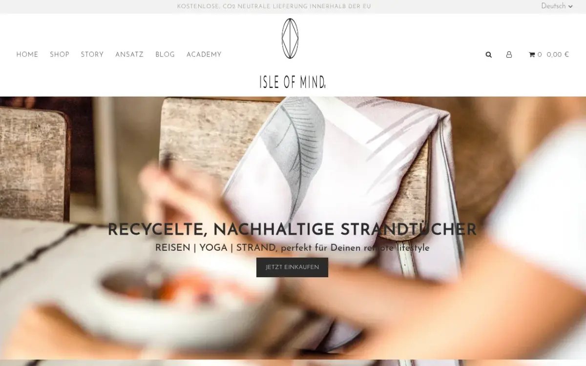 Screenshot der Website Isle of Mind