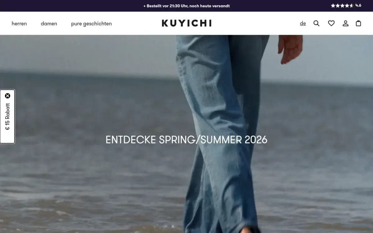 Screenshot der Website Kuyichi