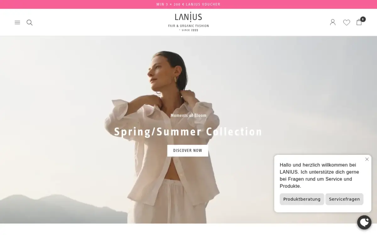 Screenshot der Website Lanius