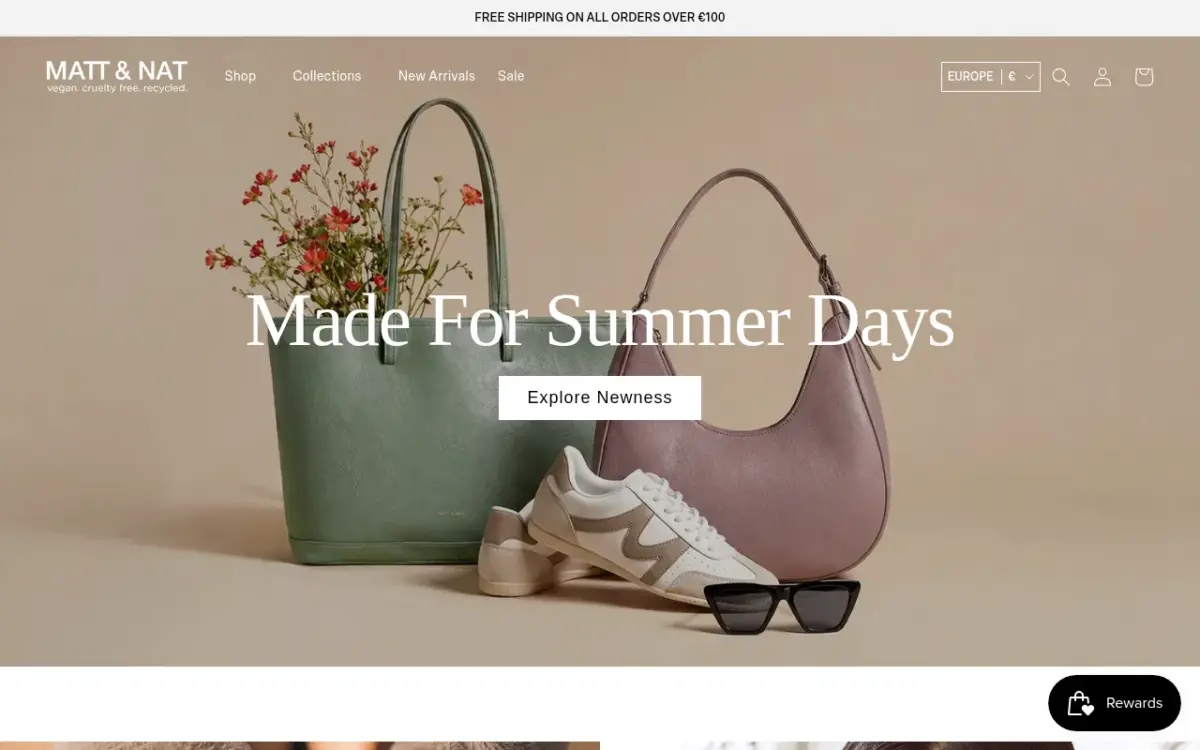 Screenshot der Website Matt & Nat