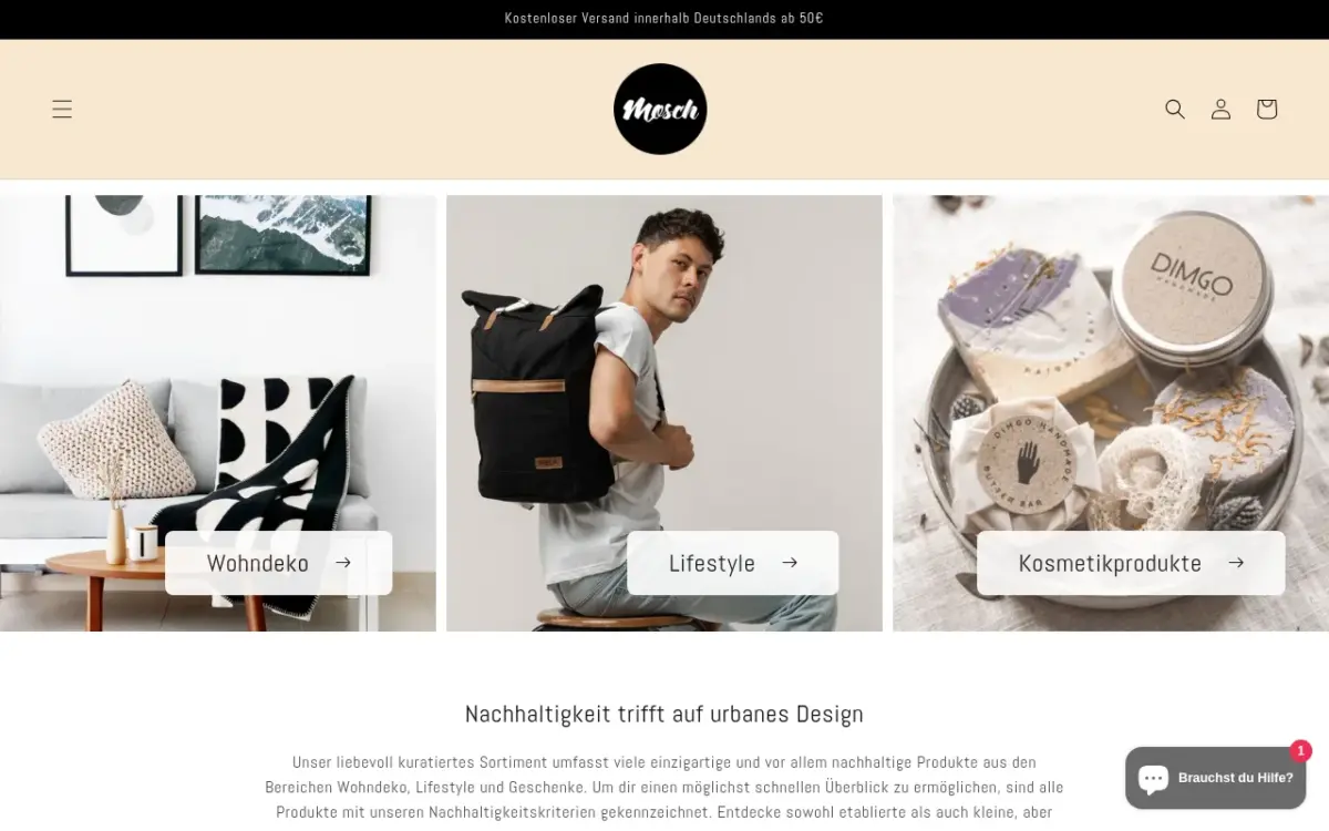 Screenshot der Website Mosch