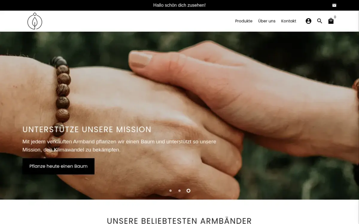 Screenshot der Website plant4planet