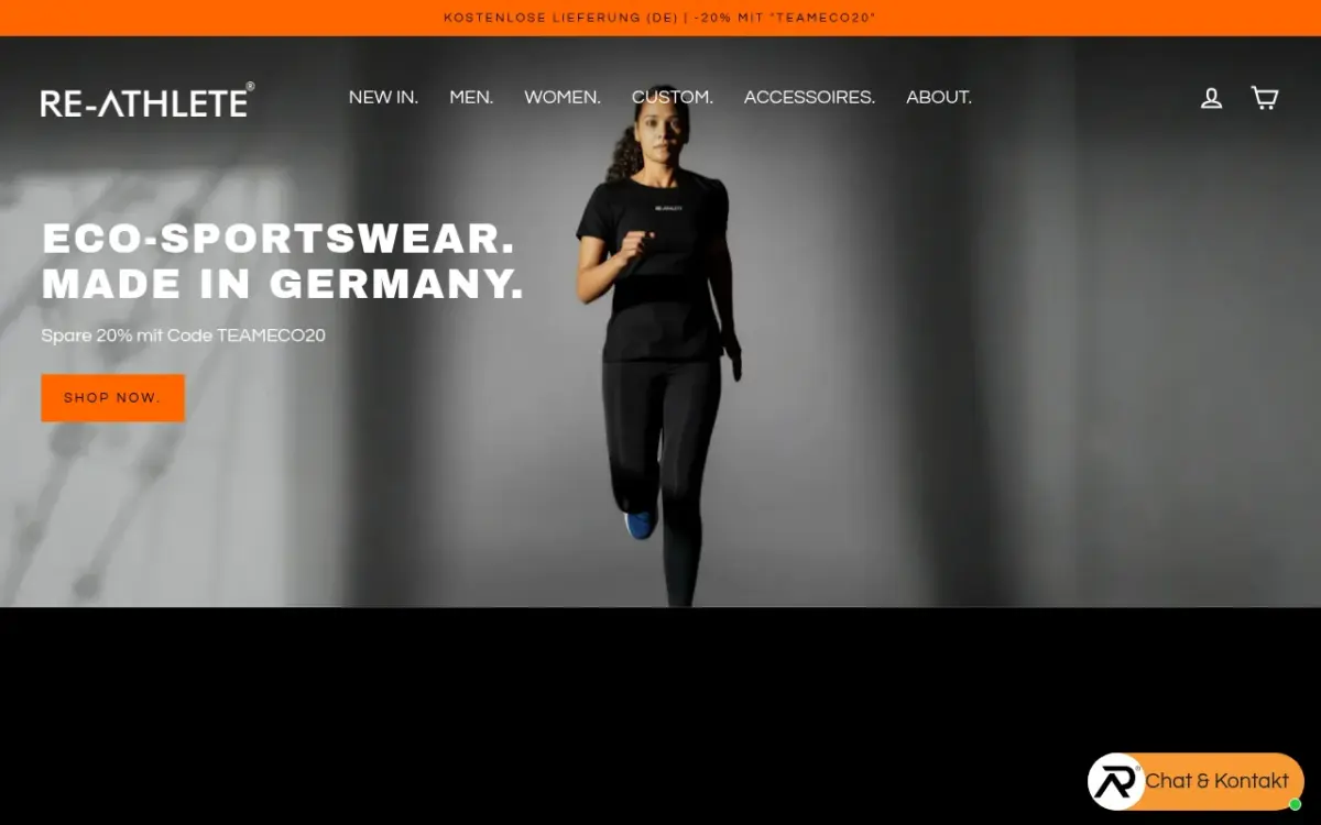 Screenshot der Website Re-Athlete