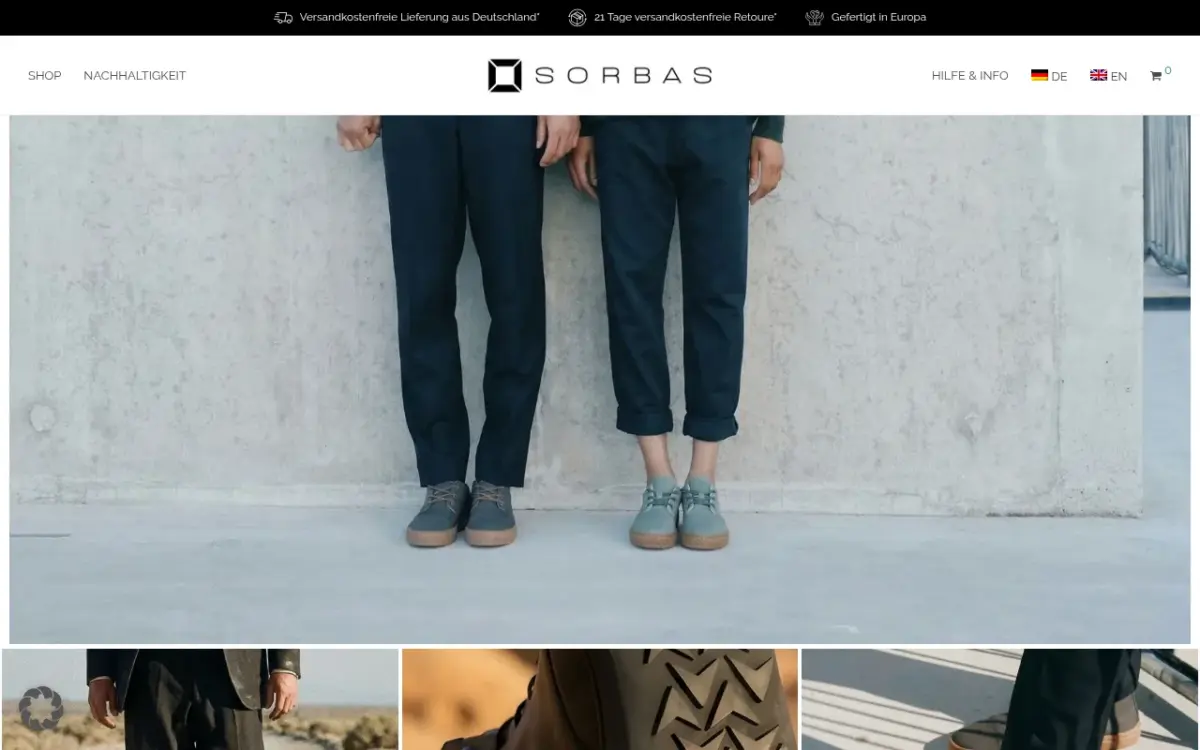 Screenshot der Website Sorbas