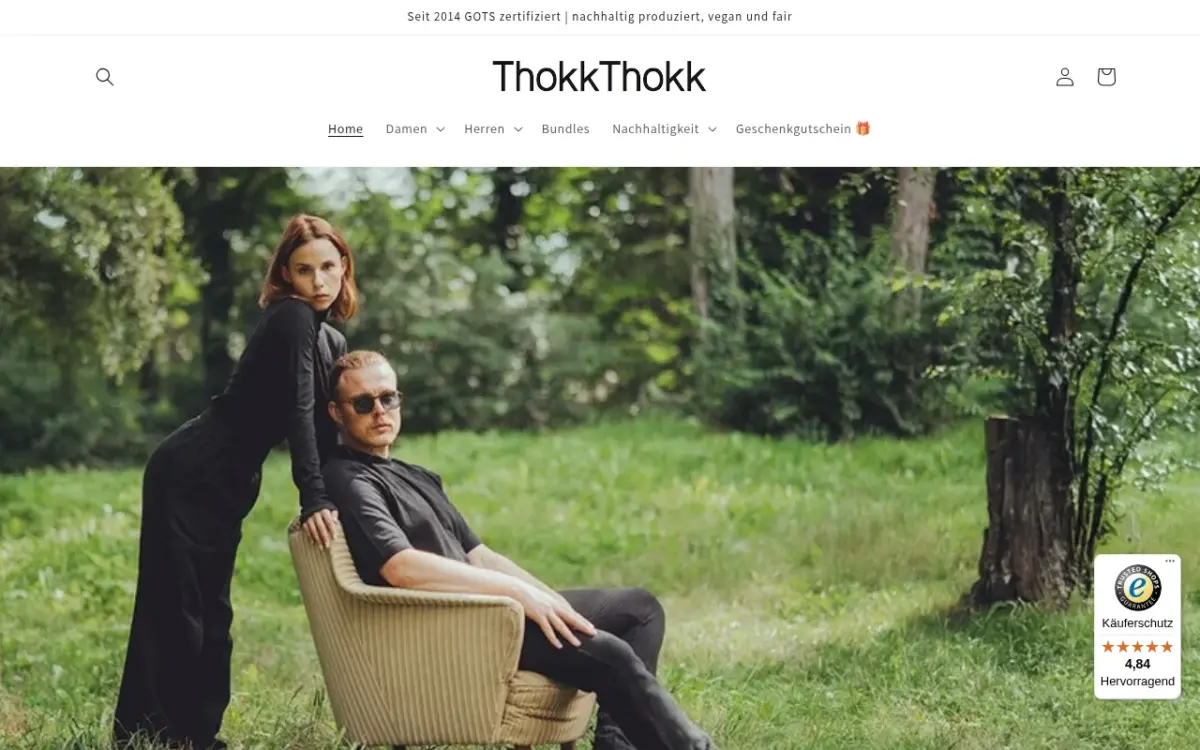 Screenshot der Website Thokk Thokk