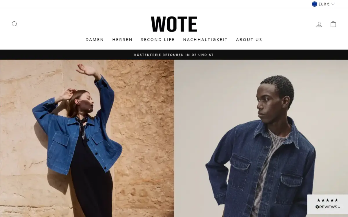 Screenshot der Website WOTE